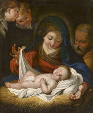 Lot 6002, Auction  115, Italienisch, 18. Jh. Die Heilige Familie mit zwei Engeln