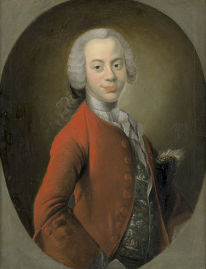 Lot 6020, Auction  115, Deutsch, um 1730. Bildnis eines Edelmanns im roten Mantel mit Jabot und bestickter Weste