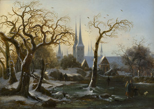 Lot 6050a, Auction  115, Wolperding, Friedrich Ernst, Winterlandschaft mit Blick auf Lübeck