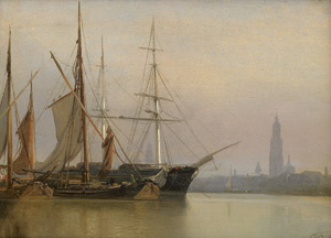 Lot 6053, Auction  115, Belgisch, 1865. Segelschiffe im Hafen von Antwerpen