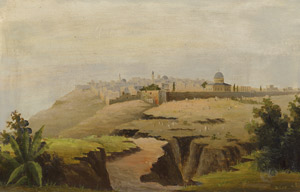 Lot 6094, Auction  115, Deutsch, 19. Jh. Blick auf Jerusalem und den Felsendom