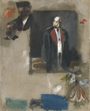 Lot 6128, Auction  115, Lenbach, Franz von, Ölstudie mit Kaiser Wilhelm I. im Uniformmantel, sowie weiteren Portraitköpfen, Blütenstudien und Farbproben