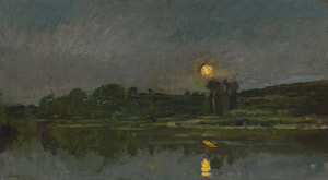Lot 6134, Auction  115, Daubigny, Charles-François, Aufgehender Mond über einer Flusslandschaft