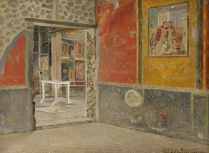 Lot 6258, Auction  115, Hansen, Joseph Theodor, Innenansicht der Casa D.I. Lucrezio Frontone in Pompeji