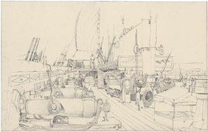 Lot 6358, Auction  115, Schotel, Petrus Johannes, Ansicht des Kanonendecks der niederländischen Fregatte de Ryn