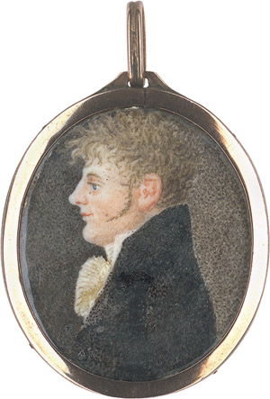 Lot 6462, Auction  115, Deutsch, um 1810/1820. Profilbildnis eines blondgelockten jungen Mannes nach links