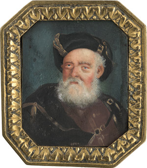 Lot 6466, Auction  115, Kontinentaleuropäisch, 1. Hälfte des 19. Jahrhunderts. Bildnis eines Mannes mit weißem Vollbart und schwarzem Barett 