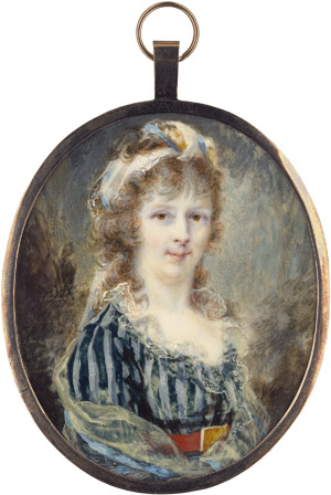 Lot 6490, Auction  115, Louise Barbault de La Broue de St. Avit geb. Peron, Bildnis einer jungen Frau, angeblich Rose Bertin, in gestreiftem Kleid