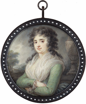 Lot 6492, Auction  115, Grassi, Josef Mathias, Bildnis einer jungen Frau mit verschränkten Armen, in lindgrünem Kleid