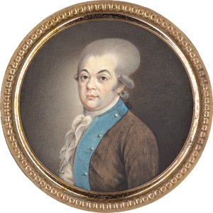 Lot 6497, Auction  115, Russisch, um 1790/1795. Bildnis eines Offiziers in brauner Uniform mit blauen Revers