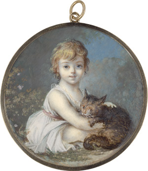 Lot 6507, Auction  115, Russisch, um 1795/1800. Bildnis einer braunen Katze in den Armen eines sitzenden Kindes