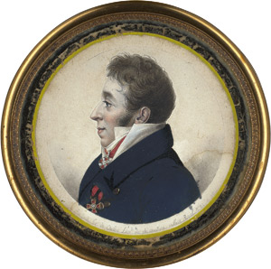 Lot 6510, Auction  115, Bouchardy, Kolorierte Physionotrace Radierung: Profilbildnis eines Mannes mit russischen Orden