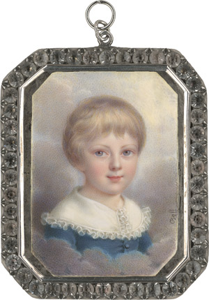Lot 6511, Auction  115, Bell, Rodolphe, Bildnis eines blonden kleinen Jungen umgeben von Wolken 
