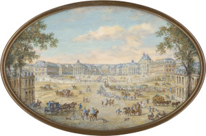 Lot 6516, Auction  115, van Blarenberghe, Louis-Nicolas - Nachfolge, Ankunft des königlichen Trosses in Schloss Versailles