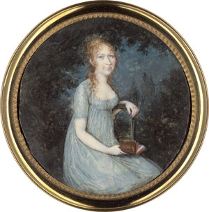 Lot 6529, Auction  115, Französisch, um 1800. Bildnis eines Mädchens mit aufgeschlagenem Buch in der rechten Hand