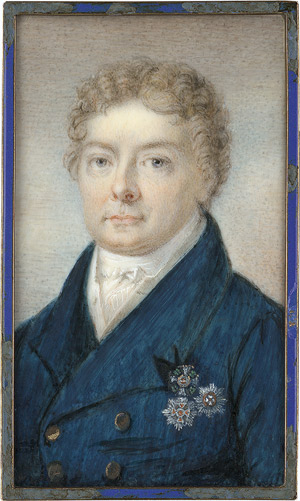Lot 6533, Auction  115, Deutsch, um 1815. Bildnis Ferdinand Herzog zu Württemberg in blauer Jacke mit drei Ordensbruststernen