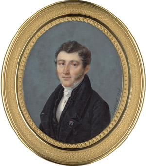 Lot 6550, Auction  115, Noisot, Claude-Charles, Bildnis eines jungen Mannes in schwarzer Jacke mit Orden