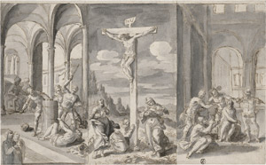Lot 6615, Auction  115, Niederländisch, um 1620. Triptychon: Die Geißelung; Christus am Kreuz; Die Dornenkrönung