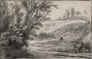 Lot 6645, Auction  115, Waterloo, Anthonie - zugeschrieben, Flusslandschaft mit einem Angler