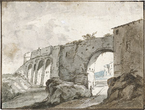 Lot 6648, Auction  115, Harms, Johann Oswald, Römische Campagna mit Aquädukt.