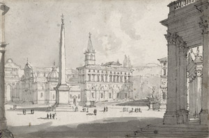 Lot 6663, Auction  115, Italienisch, 18. Jh. Die Piazza del Popolo in Rom mit Blick auf Santa Maria del Popolo