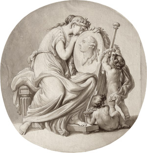 Lot 6680, Auction  115, Schenau, Johann Eleazar, Allegorische Darstellung mit einem Profilbildnis des Kurfürsten Friedrich August III. von Sachsen 