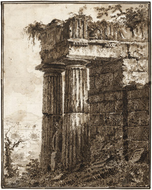 Lot 6684, Auction  115, Orsi, Tranquillo, Antike Ruine mit zwei Säulen
