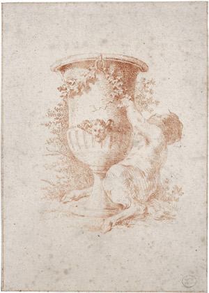 Lot 6686, Auction  115, Robert, Hubert, Efeubewachsene Vase mit kleinem Satyr