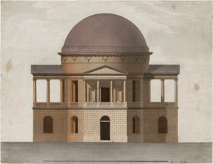Lot 6721, Auction  115, Wien, um 1800. Architekturentwurf für einen Zentralbau mit Kuppel