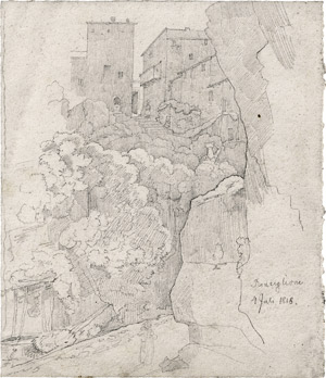 Lot 6748, Auction  115, Deutsch, 1818. Blick auf die Altstadt von Ronciglione bei Viterbo 
