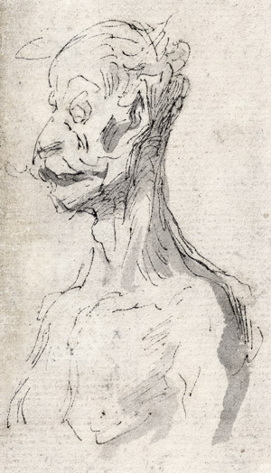 Lot 6807, Auction  115, Daumier, Honoré, Bildnis eines bärtigen Alten im Profil nach links