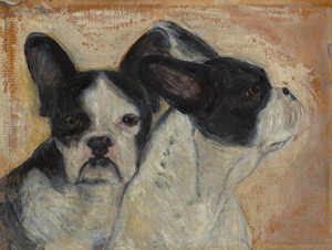 Lot 7026, Auction  115, Bonnén, Folmer, Doppelporträt zweier Französischer Bulldoggen