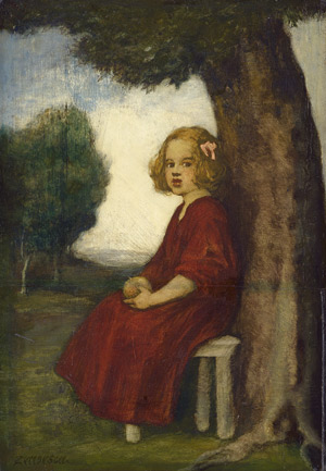 Lot 7426, Auction  115, Zumbusch, Ludwig Joseph Kamillus von, Unter einem Baum sitzendes Mädchen mit Apfel