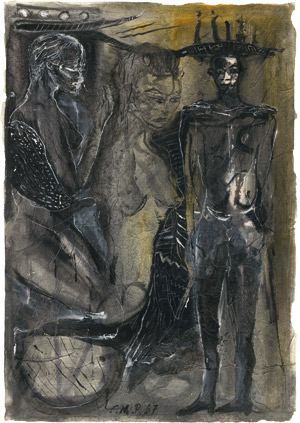 Lot 8440, Auction  115, Schleime, Cornelia, Komposition mit zwei Frauen und einem Mann