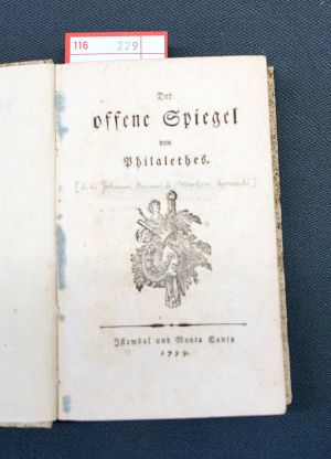 Lot 229, Auction  116, Ernesti, Johann Heinrich Martin, Der offene Spiegel 