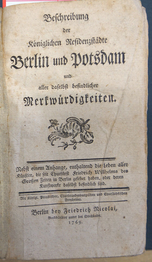 Lot 238, Auction  116, Nicolai, Friedrich, Beschreibung der Kgl. Residenzstädte Berlin und Potsdam