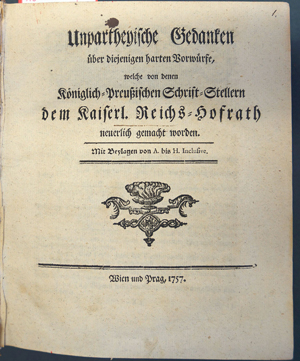 Lot 243, Auction  116, Siebenjähriger Krieg, Acta publica belli contra Prussum Anni 1757