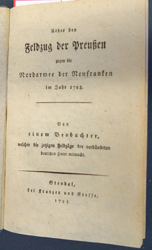 Lot 245, Auction  116, Wagener, Samuel Christoph, Ueber den Feldzug der Preußen gegen die Nordarmee der Neufranken