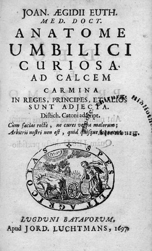 Lot 318, Auction  116, Euth, Johannes Aegidius, Anatome umbilici curiosa