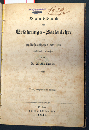 Lot 323, Auction  116, Hanus, Ignác Jan, Handbuch der Erfahrungs-Seelenlehre in philosophisches Wissen einleitend entworfen
