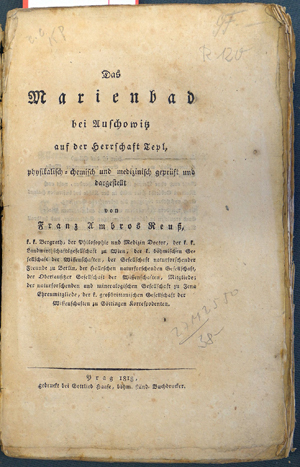 Lot 353, Auction  116, Reuß, Franz Ambros, Das Marienbad bei Auschowitz