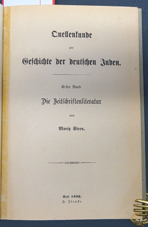 Lot 470, Auction  116, Stern, Moritz, Quellenkunde zur Geschichte der deutschen Juden.