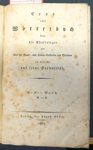 Lot 478, Auction  116, Eros oder Wörterbuch, über die Physiologie