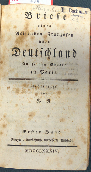 Lot 498, Auction  116, Riesbeck, Johann Kaspar, Briefe eines reisenden Franzosen über Deutschland