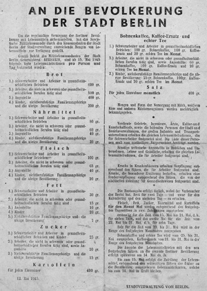 Lot 561, Auction  116, An die Bevölkerung, der Stadt Berlin. Bekanntmachung vom 13. Mai 1945