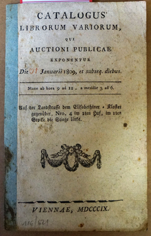 Lot 621, Auction  116, Catalogus librorum variorum qui auctioni publicae, exponentur die 31. Januarii 1809