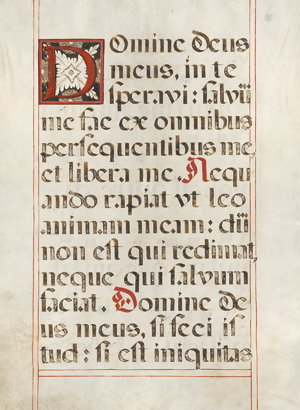 Lot 1015, Auction  116, Domine Deus meus, in te speravi, 2 Einzelblätter im Monumentalformat aus einer Antiphonale-Handschrift