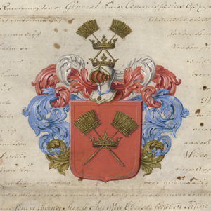 Lot 1019, Auction  116, Christian V. von Dänemark und Norwegen, Urkunde zur Wappenverleihung mit Unterschrift des Königs