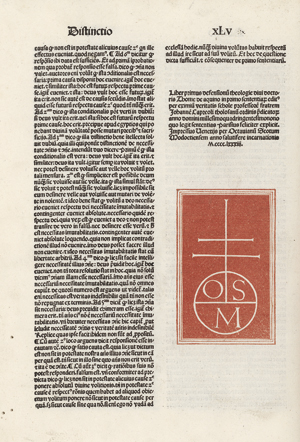 Lot 1031, Auction  116, Capreolus, Johannes, Quaestiones in IV libros Sententiarum Petri Lombardi. Band I (von 4)