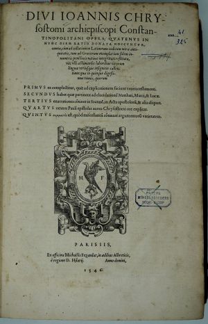 Lot 1088, Auction  116, Johannes Chrysostomos, Opera